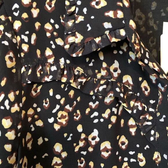 Anthropologie Blouse See U Soon Womens XS Black Ditsy Print Button Up NWT - Picture 11 of 11